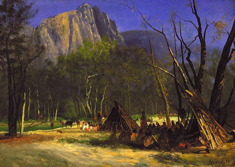 Albert Bierstadt Indians in Council, California oil painting image